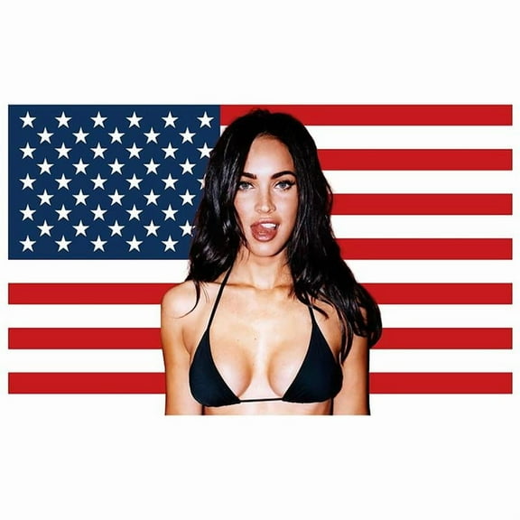 Megan Fox American 3x5Ft Flag Tapestry for Wall Hanging College Dorm Room Decor Outdoor Banner