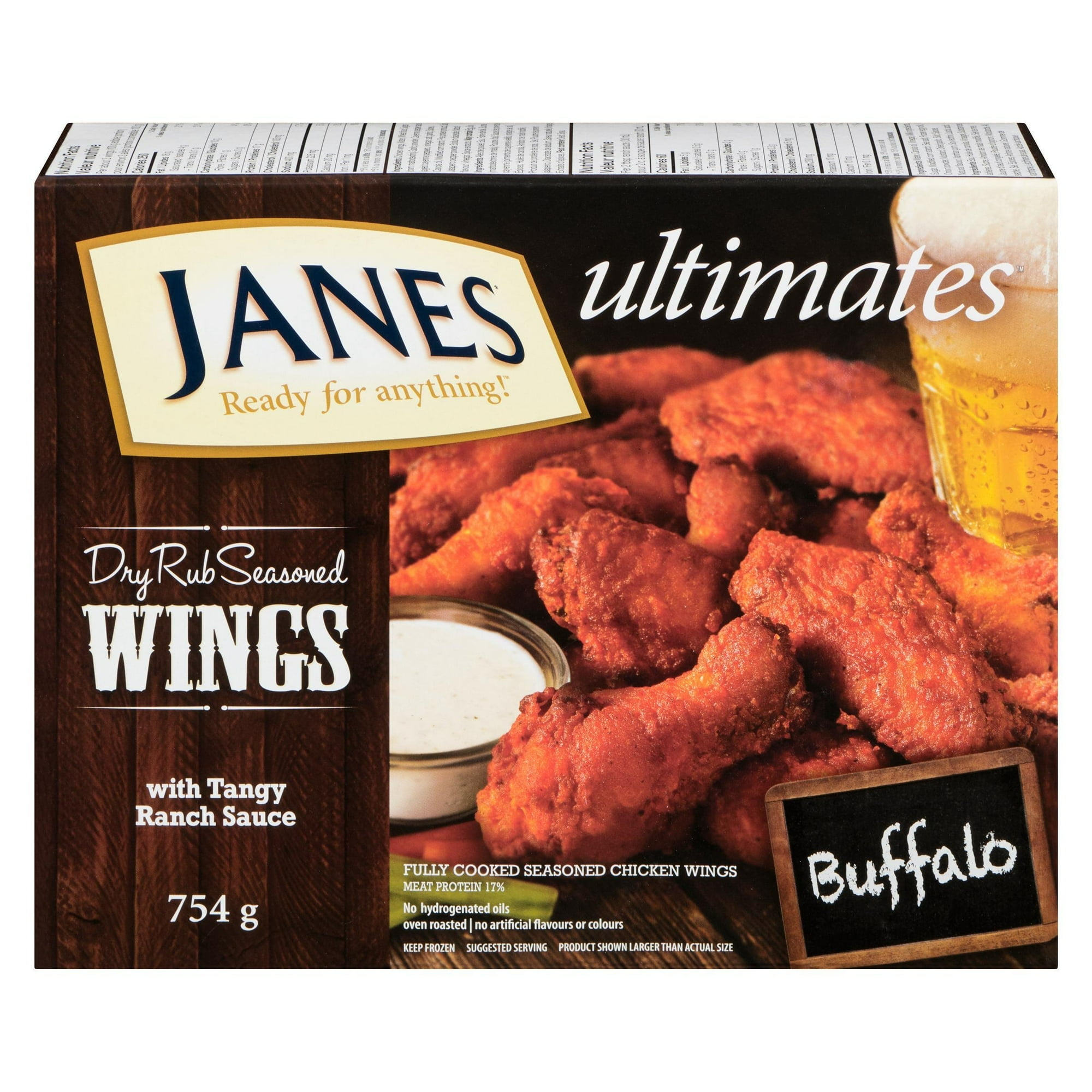 Janes ultimates Dry Rub Seasoned Chicken Wings Buffalo Style, Chicken Wings, 754g