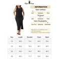 thumbnail image 6 of Unique Bargains Women's Plus Size Elegant Knit Slit Tank Midi Ruched Bodycon Dresses 1X Black, 6 of 6