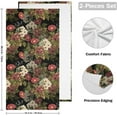 thumbnail image 2 of Elegant Flowers Vintage Hand Towels 2 PCS, Watercolor Floral Kitchen Towel Ultra Soft and Highly Absorbent,Decorative Fingertip Face Towel for Bathroom Hotel, 28.3"x14.4", 2 of 5