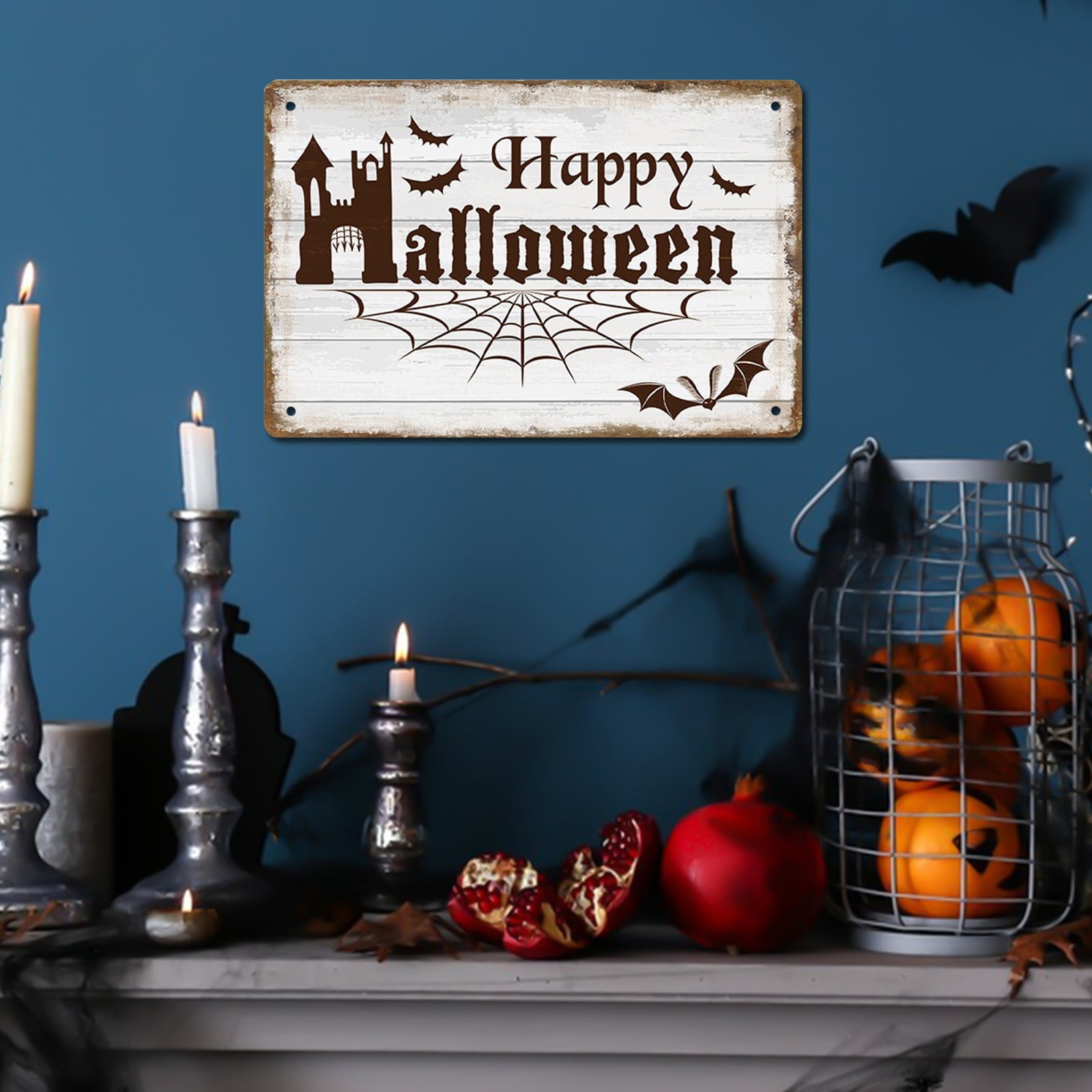 Halloween Happy Pumpkin Metal top Wall Sign, Metal Wall Art, Special Day Halloween Metal Wall Sign, Metal Wall Hanging, Halloween Metal Gift