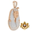 thumbnail image 3 of Genuine Diamonds Egyptian King Tut Pharaoh Charm 10K  Rose Gold Over Pendent Big 2.75', 3 of 7