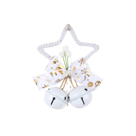 Injueey Colgante de Navidad, campana de estrella, colgante de pared, decoración impermeable, atmósferas de vacaciones, escaparate elegante, adorno de Kits de decoración para fiestas Blanco Injueey HA065024-02