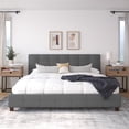 thumbnail image 5 of DHP Rose Tufted Upholstered Storage Bed Frame, King, Gray Linen, 5 of 25