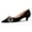 Black, variant on Women Shiny Metal Bowknot Pointed Toe Pumps Slip on Kitten Low Heels Elegant Wedding Dressy Work Shoes Size 6 Leopard