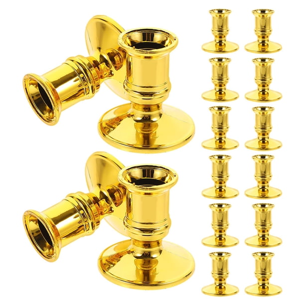 YSNOOWE 16Ud Pedestal Para Velas De Plástico Dorado Con Sofisticado Para Eventos Y Hogar