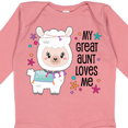 thumbnail image 4 of Inktastic My Great Aunt Loves Me- cute and happy llama Boys or Girls Long Sleeve Baby Bodysuit, 4 of 5
