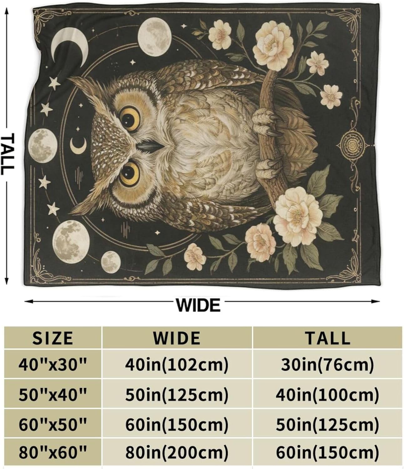 Owl Blanket Owl Gifts for Women Women Lightweight Blanket Soft Flannel Cozy Fleece Fuzzy Plush Warm Bedding Stuff for Users Adults 60 x 80 Inch