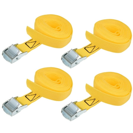 

3Meters x 25mm Lashing Strap Cargo Tie Down Straps w Cam Lock Buckle 250Kg Work Load Yellow 4Pcs