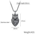 thumbnail image 4 of Men's Stainless Steel Wolf Necklace Vintage Gothic Viking Tribal Wolf Pendant Necklace Punk Style Domineering Fierce Amulet, 4 of 4