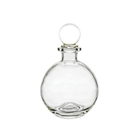 Perfume Studio Clear Glass Round Bottle with an Air Tight Glass Stopper; 8.6oz / 255ml Lead Free Glass Bottle. Ideal for Essential Oils, Perfume Oils, Cooking Oils, Extracts, Salad Dressings,