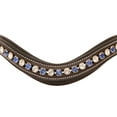 thumbnail image 2 of Exion Horse Browband For English Bridle | Curved Shape Padded Equestrian Browband For Show & Dressage | Clear & Blue Crystal Browband For Horses, 2 of 6