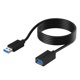 thumbnail image 1 of Cable de extensión USB 3.0 Sabrent de 6 pies A macho a hembra, negro, 1 of 7
