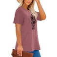 thumbnail image 3 of Anbech Sunflower Plus Size T-Shirts for Women Graphic Sunflower Print Oversize Short Sleeves T-Shirt with Round Neck, 3 of 4