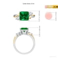 thumbnail image 5 of ANGARA Square Lab Grown 1.75 Ct Emerald Twisted Vine Engagement Ring for Women in 14K White & Yellow Gold (Size-8mm) | May Birthstone, Anniversary, Jewelry Gift for Women | Lab-Grown Emerald Ring, 5 of 8