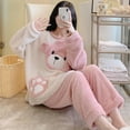 thumbnail image 5 of Conjunto de pijamas de felpa para mujer, ropa de dormir bonita de dibujos animados, Tops y pantalones de manga larga, ropa de casa para estar en casa, Invierno 2023, 5 of 5