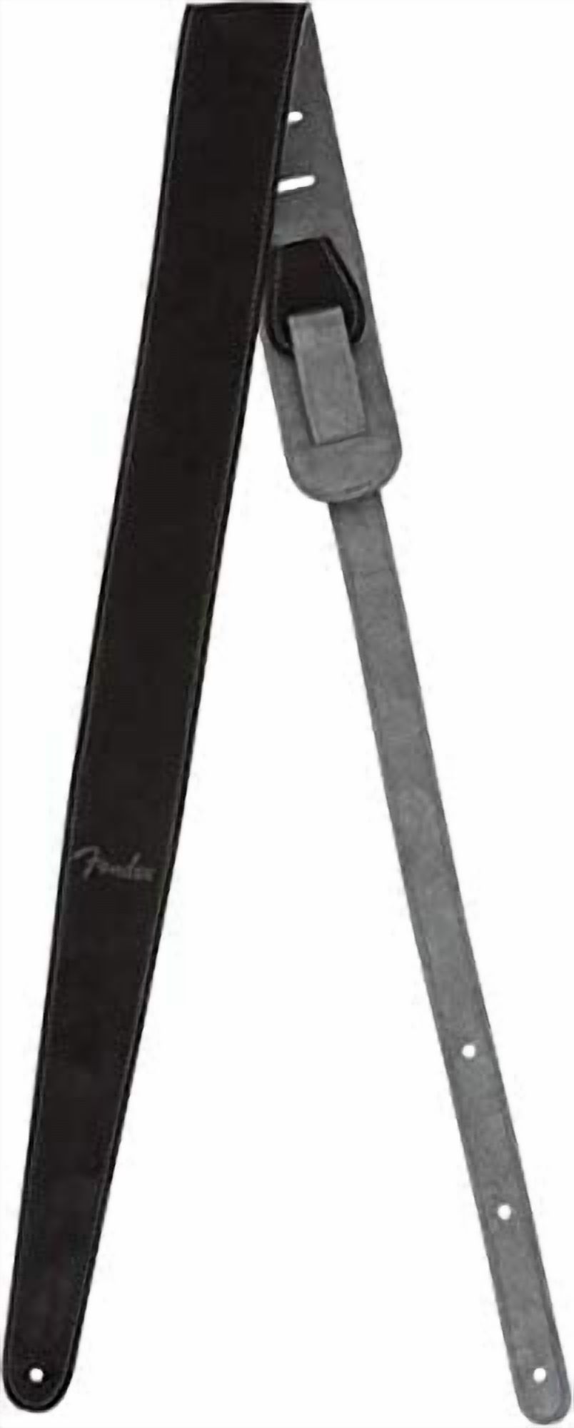 Fender 2" Suede Strap, Black/Gray, Reversible