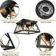 thumbnail image 4 of Farmhouse Ceiling Light Semi Flush Mount 4-Light Square Rustic Island Light Fixtures for Entryway Hallway Dining Room Living Room Bedroom, 4 of 6