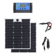 thumbnail image 1 of 2 PACK 60W DC 5V/18V Flexible Solar Panel with 2 USB Interface & Car 10/20/30/40/50A Solar Controller Off-grid Batterys- PWM Intelligent Regulator for Home RV Car Boat, 1 of 7