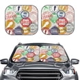 thumbnail image 2 of Balery 2 Piece Travel Stamp Car Windshield Sun Shade|Foldable Front Windshield Shade for Car Front Window for Most Sedans SUV Truck-Large, 2 of 7