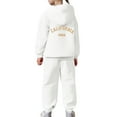 thumbnail image 5 of Bysome Toddler Girls Outfit Set Child Boys Long Sleeve Solid Warm Hoodie Pullover Tops Pants Kids Outfits Sweat Suit Long Sleeve Crew Neck Girl 2 Pieces Clothes Set White Size 10-11 Years, 5 of 7
