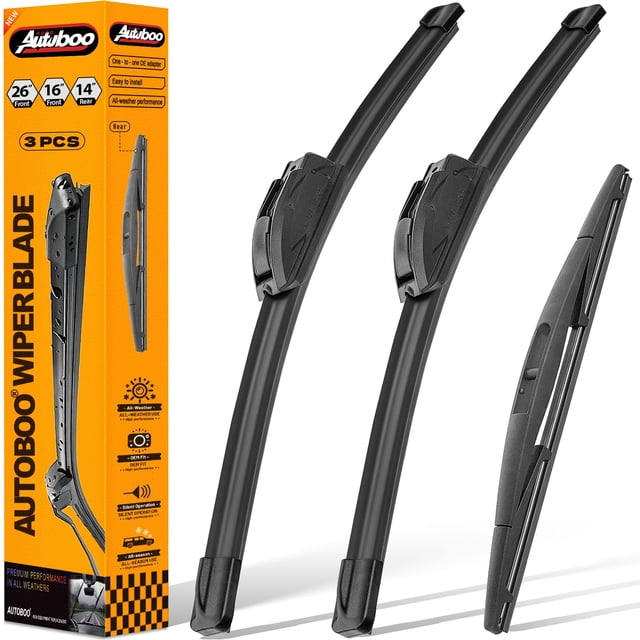 AUTOBOO - Limpiaparabrisas de 26 pulgadas + 16 pulgadas con limpiaparabrisas trasero de 14 pulgadas de repuesto para Mazda CX30 CX-30 2020 2021 2022 2023 2024 2025 Acura Rdx Nissan Leaf – Ca