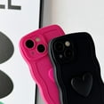 thumbnail image 4 of Cute 3D Love Heart Curly Wave Frame Soft Compatible with iPhone Case (Black,iPhone 11 Pro Max), 4 of 8