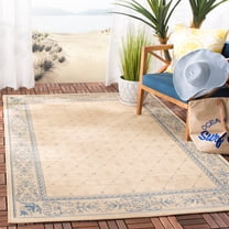 Safavieh Courtyard Derek Oriental Indoor/Outdoor Area Rug, Natural/Blue, 6'7" x 9'6"