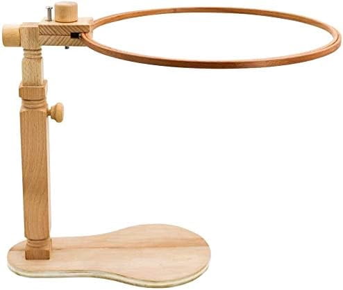 WSNIJFU Wood Embroidery Stand,Size Adjustable Embroidery Hoop Stand,Rotated Cross Stitch Stand Embroidery Hoop Holder Upgraded Version,for Embroidery and Cross Stitch Project