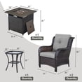 thumbnail image 2 of Gymojoy 4-Piece Patio Conversation Bistro Set Outdoor Chat Porch Balcony Furniture Set,Wicker Chairs and Firepit Table Set for Patio Balcony Backyard Apartment,Brown/Gray, 2 of 15