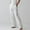 White, variant on Babysbule Womens Straight Linen Pants Women's Leisure Solid Color High Waist Cotton Wide Leg Pants Elastic Waist Pants