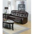 thumbnail image 2 of Contemporary Cushion Living Room Reclining Motion Sofa Motion Loveseat w Console 2pcs Set Dark Brown Gel Leatherette, 2 of 8