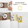 thumbnail image 5 of Yellow Brown No Hook Shower Curtain Waterproof, Bathroom Curtains with Snap in Liners and See Through Top Window, Farmhouse Wood Grain Vintage Striped Hotel Style Bathtub Curtains Shower 72"Wx78"L, 5 of 8