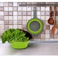 thumbnail image 4 of Kitchen Foldable Silicone Strainer,Bonison Collapsible Colander with Handle, Food-Grade Silicone kitchen Strainer Space-Saver Folding Strainer Colander,(Green,3pc), 4 of 9