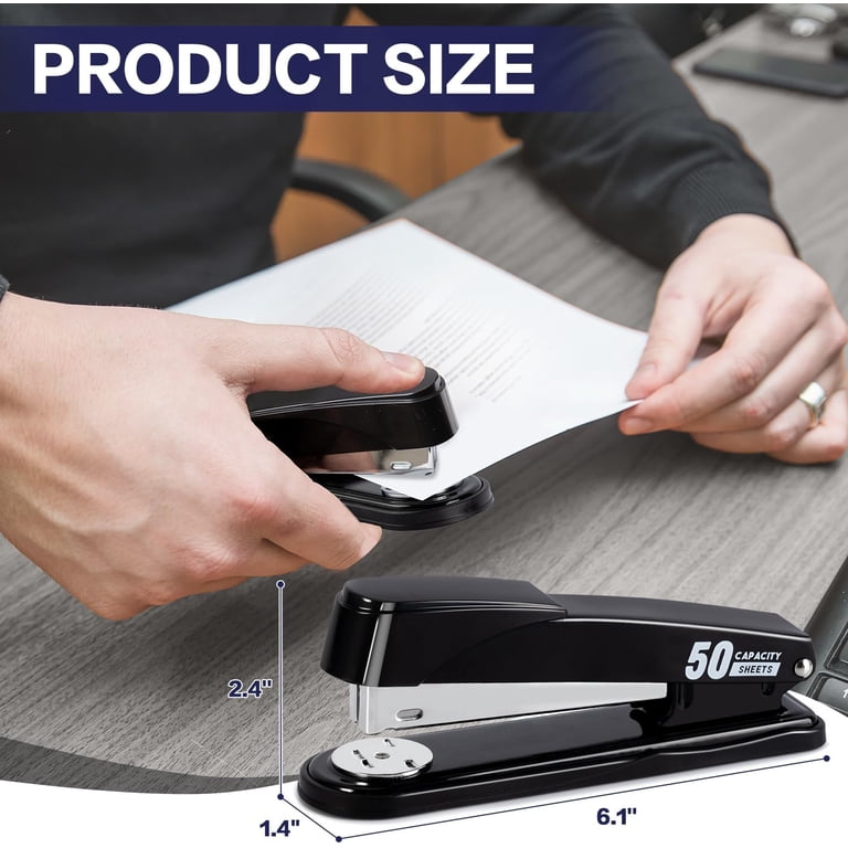 Deli Heavy Duty 50-Sheet Stapler, Black photo 3