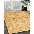 thumbnail image 2 of Ahgly Company Indoor Round Abstract Chrome Gold Yellow Oriental Area Rugs, 4' Round, 2 of 6