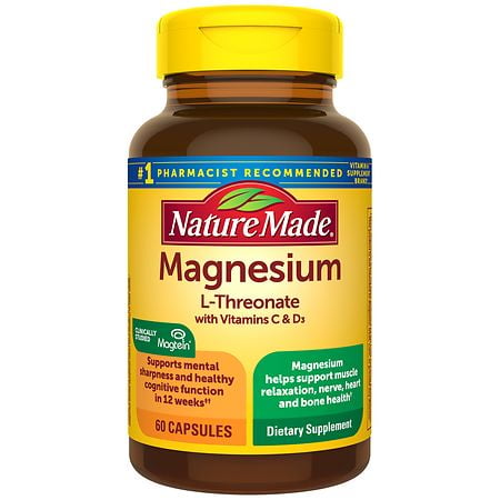 Nature Made L-Threonate with Vitamins C & D3 Magnesium 60 Capsules