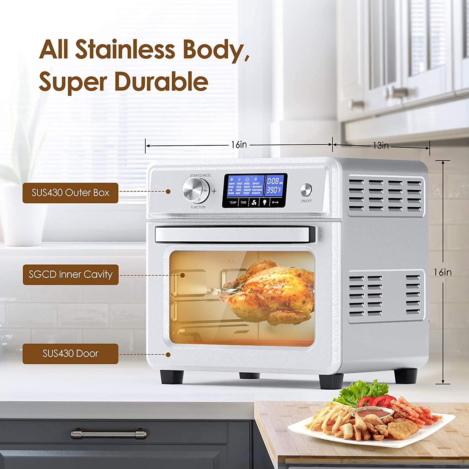 icetek air fryer oven