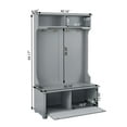 thumbnail image 2 of DEALTOPS Classic Hall Tree with Bench and Open Shelves, Entryway Coat Racks with Cabinets, Gray, 2 of 8