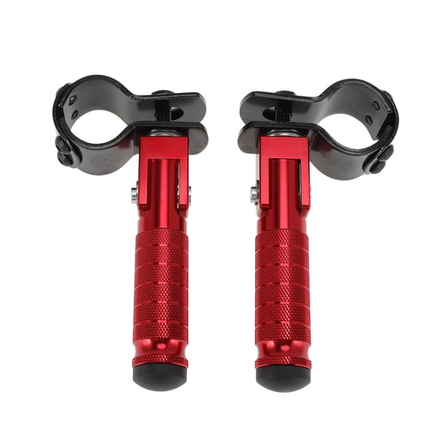 Pegs traseros de motocicleta universales plegables para Honda, Suzuki, Kawasaki y Yamaha, soportes de pedal para pasajeros de 90 grados, aleación de aluminio CNC, rojos, 1 par
