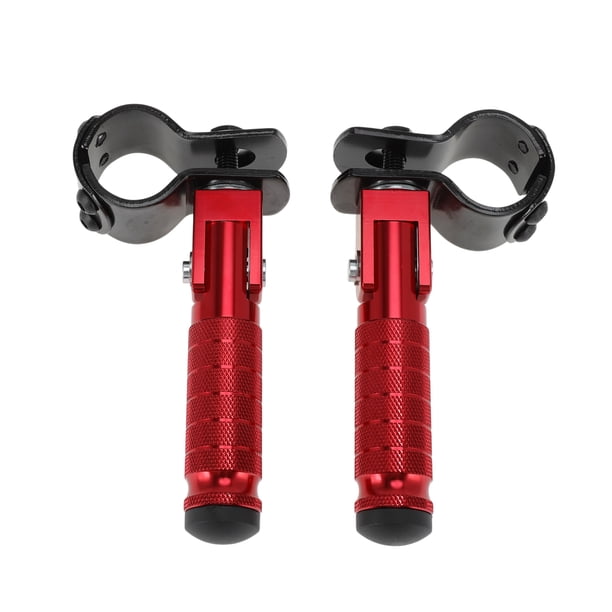 Pegs traseros de motocicleta universales plegables para Honda, Suzuki, Kawasaki y Yamaha, soportes de pedal para pasajeros de 90 grados, aleación de aluminio CNC, rojos, 1 par