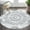Gray White, variant on 4 ft Round Area Rug, Yamaziot Boho Vintage Oriental Circle Carpet, Washable Non Slip Non Shedding Soft Faux Indoor Floor Mat Rug for Bedroom Living Room Sofa Office
