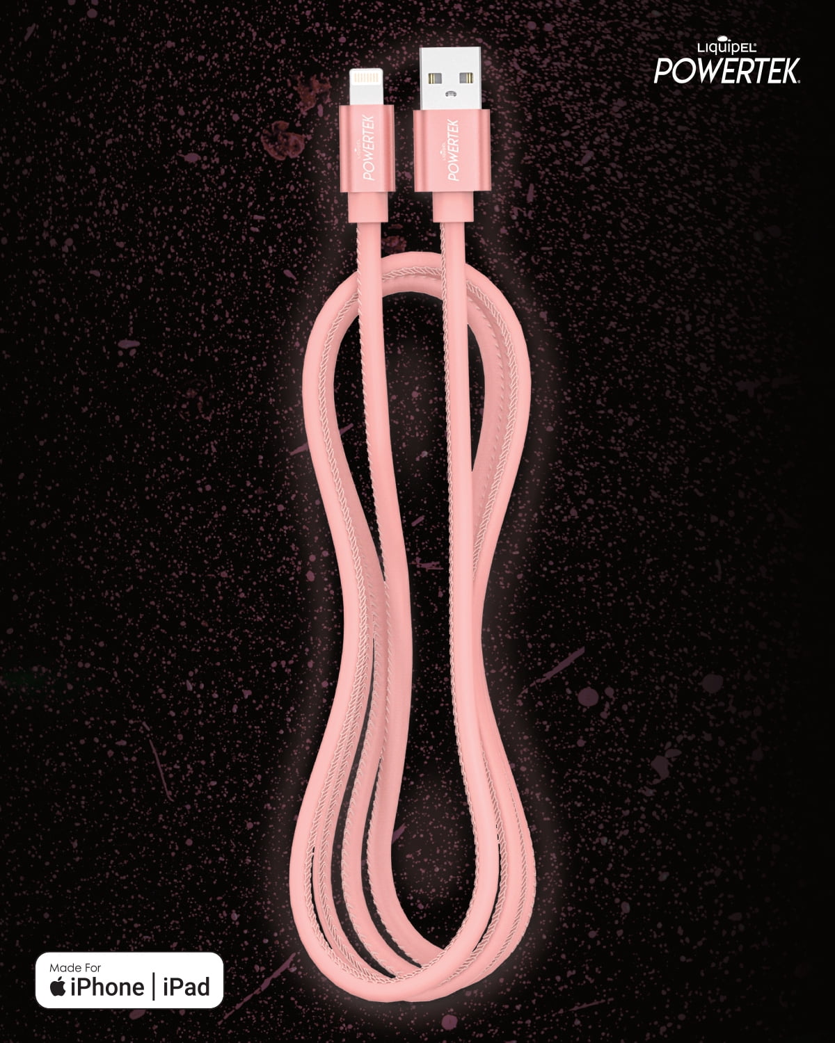 Liquipel Powertek Glow in Dark Cable Lightning - Pink
