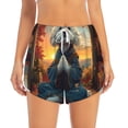 thumbnail image 2 of Daiia Sunset Meditating Bichon Frise Pattern Women's 2 in 1 Running Shorts - Lightweight Athletic Workout Gym Yoga Shorts Liner with Phone Pockets-X-Large, 2 of 7