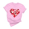 thumbnail image 3 of VKOYWKM Womens Heart Print Shirts Valentine T-Shirts Short Sleeve Casual Crew Neck Love Heart T-Shirts Happy Valentines Day Shirts, 3 of 7