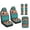 Aztec Cow American Tribal, variant on Xoenoiee Dachshund Paw Pattern Car Accessories Set of 5, PU Leather Car Seats Cover Protector, Seatbelt Cover, Auto Armrest Cover Protector for Most Vehicle, SUV, Truck