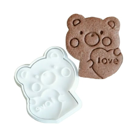 

Bear Shape Biscuit Molds Cartoon Love Bear Icing Biscuit Fondant Cutting Mold Baking Gadgets Plastic Material for Baking