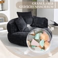 thumbnail image 4 of Villeston Oversized Bean Bag Chair for Adults & Kids, Chenille Lazy Bean Bag Sofa with Wrap-Around Backrest & Pillows for Bedroom, Living Room, Playroom,Black, 4 of 9