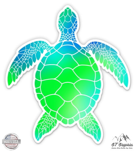 Sea Turtle Pearl Blue Green Vinyl Sticker Waterproof Decal 