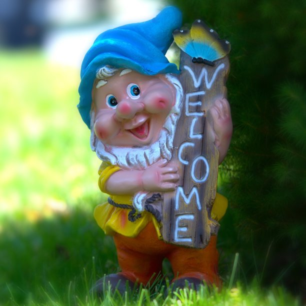 Accent Collection Friendly Gnome Garden Statue With Welcome Sign ...